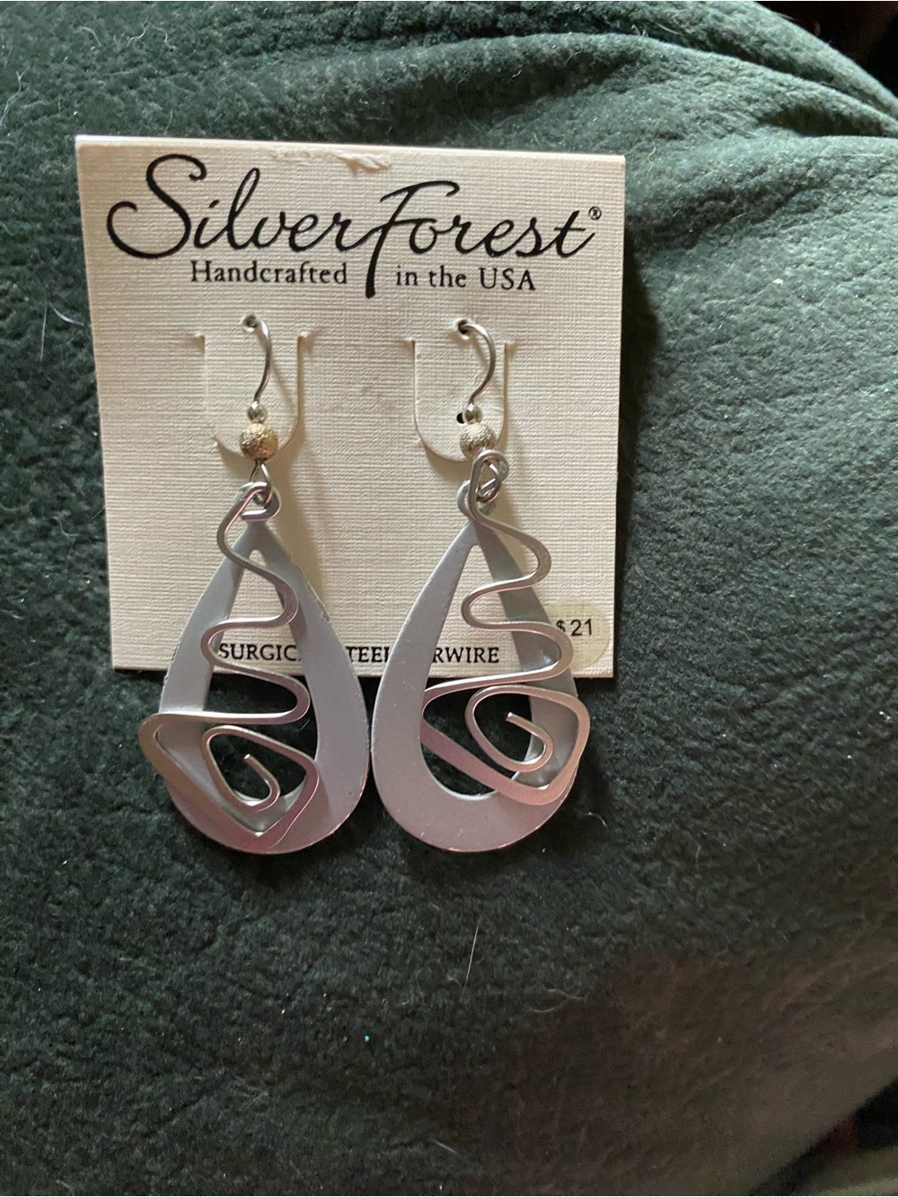 Silver Forest Silver Swirl Teardrop Dangle Earrings
